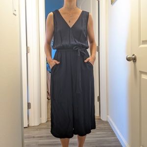 Aritzia Navy Surplice jumpsuit